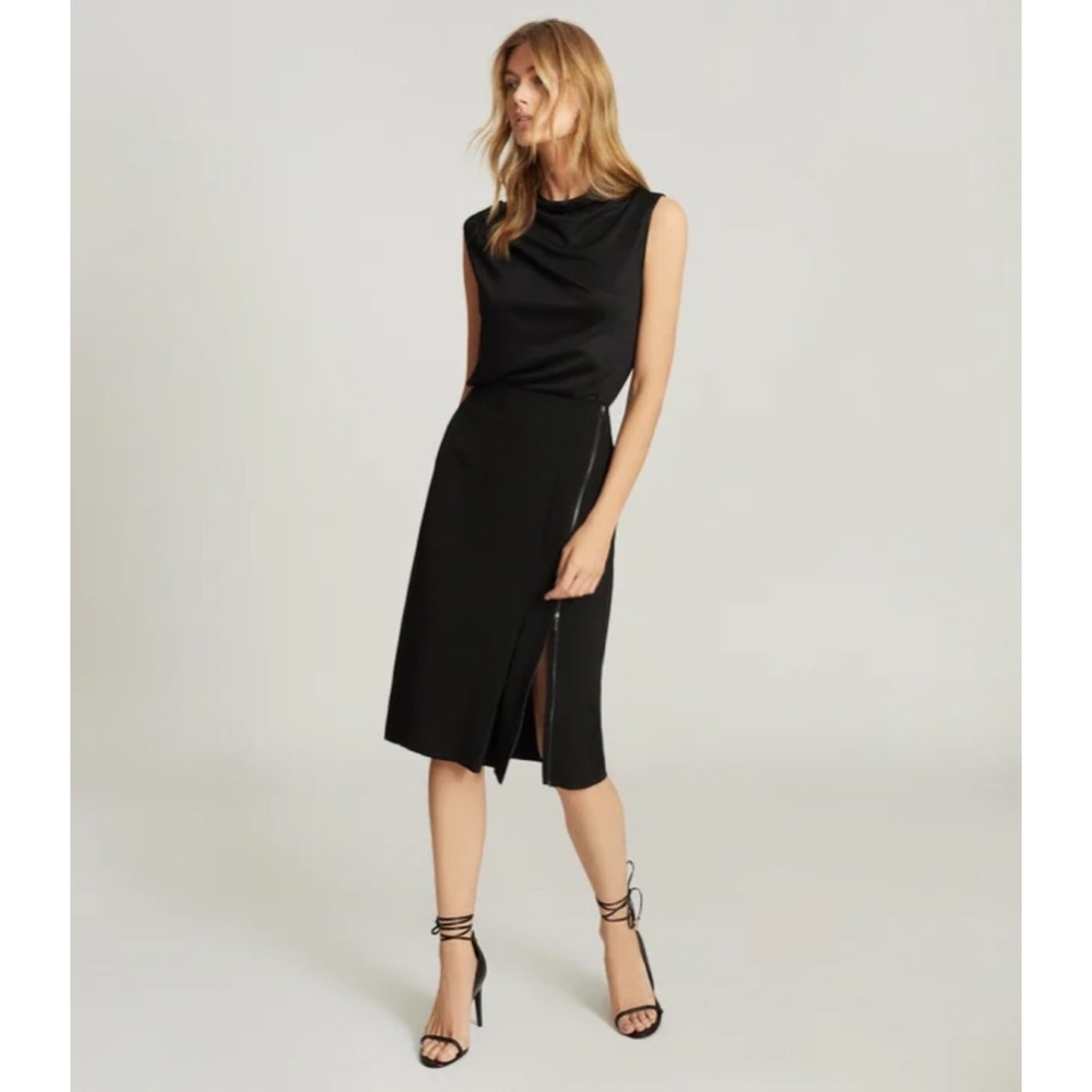 REISS VANESSA PENCIL SKIRT WITH ZIP DETAIL